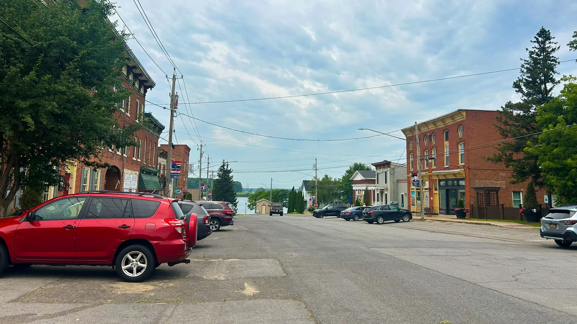 View looking north on Main Street in the Village of Waddington, NY.