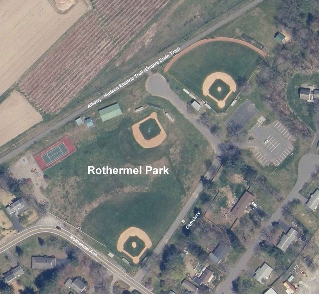 Satellite aerial photo showing Rothermel Park